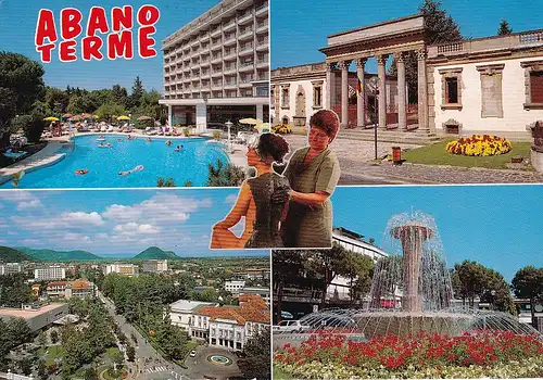 401 - Italien - Abano Terme , Mehrbildkarte , Brunnen - gelaufen 1996