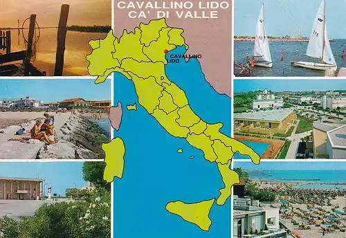 402 - Italien - Cavallino , Lido , Ca´di Valle , Mehrbildkarte  - gelaufen