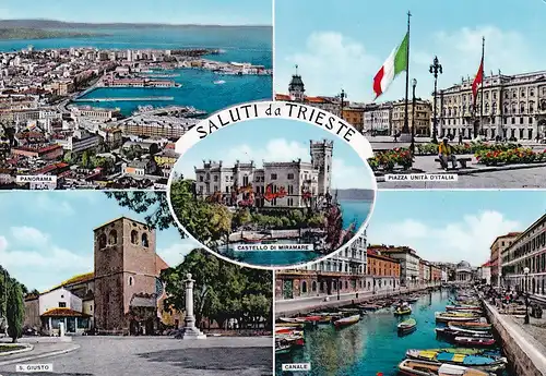 404 - Italien - Triest , Mehrbildkarte - gelaufen 1962