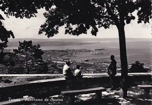 462 - Italien - Trieste , Triest , Panorama von der Opicina aus gesehen - gelaufen