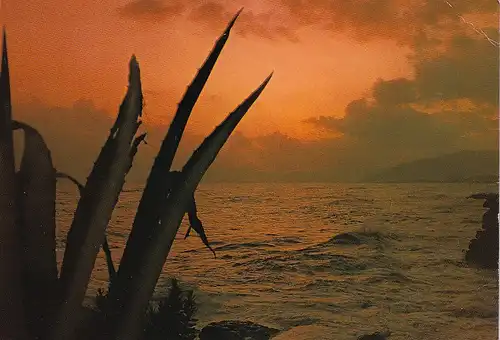 466 - Italien - Riccione , Riviera Adriatica , Sonnenuntergang - gelaufen 1988