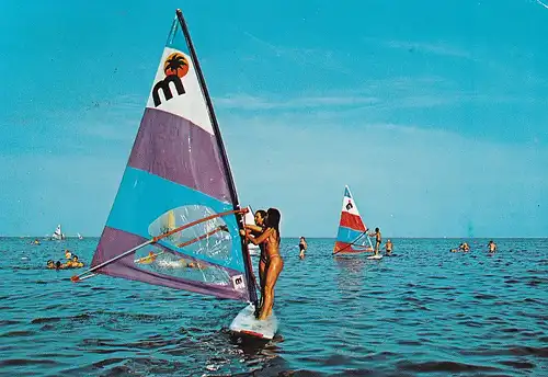 471 - Italien - Adria , Surfen im Meer - gelaufen 1984