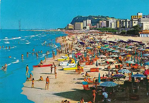 474 - Italien - Pesaro , Strand , Spaggia - gelaufen 1984
