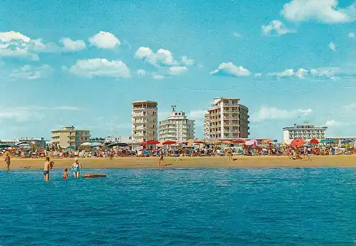 479 - Italien - Bibione , Spaggia , Strand - gelaufen 1970