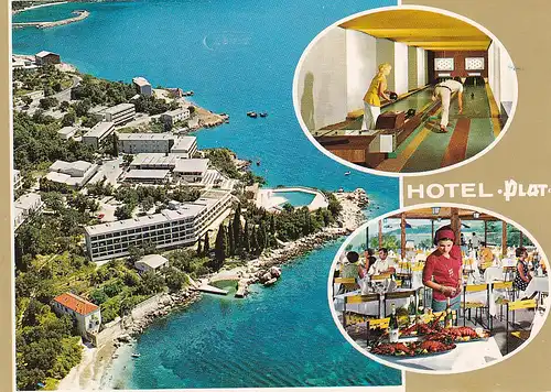 484 - Jugoslawien - Kroatien , Dubrovnik , Hotel Plat , Mehrbildkarte - gelaufen 1980