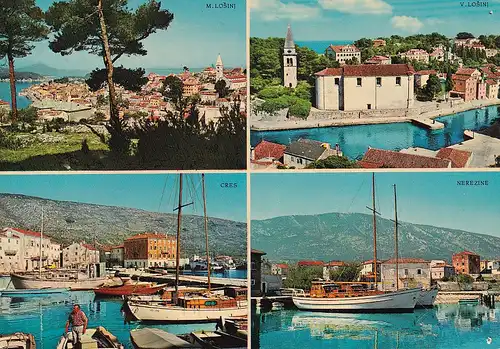 488 - Jugoslawien - Kroatien , Mali Losinj , Cres , Veli Losinj , Nerezine , Mehrbildkarte  - gelaufen 1968