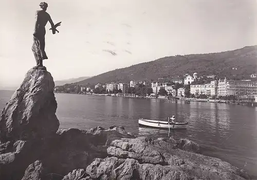 513 - Jugoslawien - Kroatien , Opatija , Abbazia , das Mädchen mit der Möwe - gelaufen 1963