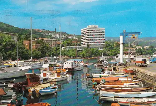 515 - Jugoslawien - Kroatien , Opatija , Hafen Boot - gelaufen 1988