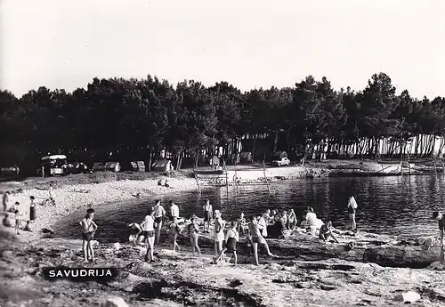 536 - Jugoslawien - Kroatien , Savudrija , Küste , Strand - gelaufen 1960