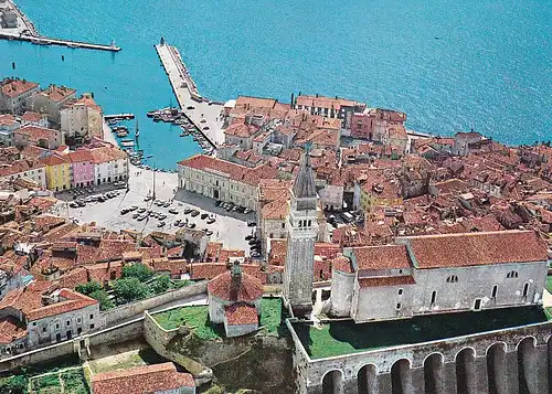 545 - Slowenien - Piran , Aufnahme aus der Luft - nicht gelaufen