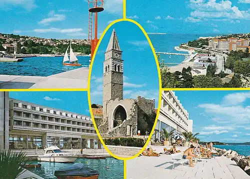 566 - Jugoslawien - Slowenien , Portoroz , Hotel Bernardin , Mehrbildkarte - gelaufen 1985