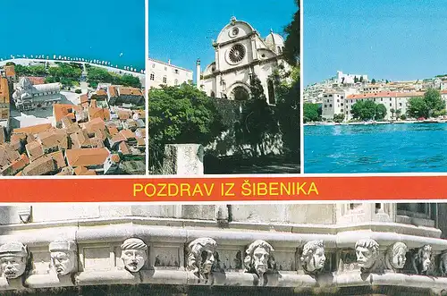 570 - Jugoslawien - Kroatien , Sibenik , Mehrbildkarte - gelaufen 1988