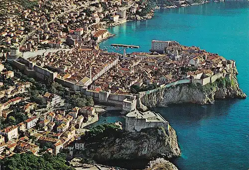 592 - Jugoslawien - Kroatien , Dubrovnik , Panorama - gelaufen