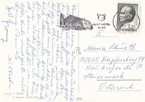 597 - Jugoslawien - Slowenien , Mehrbildkarte , Kranska Gora , Planica , Martuljkova Skupina , Mojstrana - gelaufen 1973