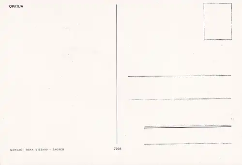 602 - Jugoslawien - Kroatien , Opatija , Bucht , Küste , Hafen , Boot - nicht gelaufen