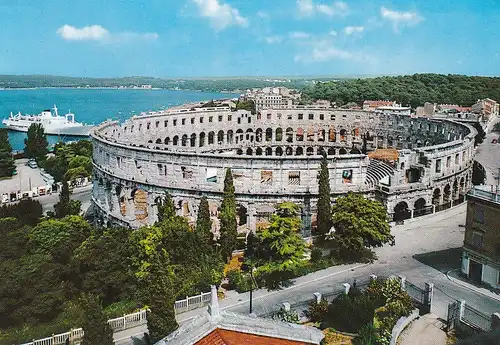 619 - Jugoslawien - Kroatien , Pula , Arena , Amphitheater - gelaufen 1979