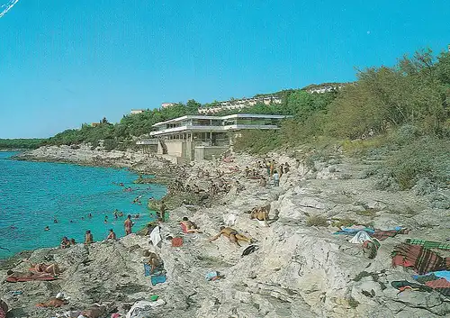 623 - Jugoslawien - Kroatien , Pula , Plaza Zlatne stijene , Strand - gelaufen 2000