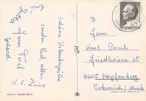 633 - Jugoslawien - Kroatien , Omisalj , Panorama , Mehrbildkarte - gelaufen