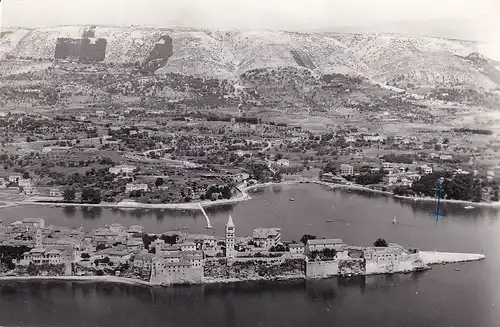 658 - Jugoslawien - Kroatien , Rab , Bucht , Panorama - gelaufen 1963