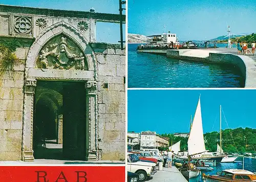 660 - Jugoslawien - Kroatien , Rab , Mehrbildkarte - gelaufen 1974