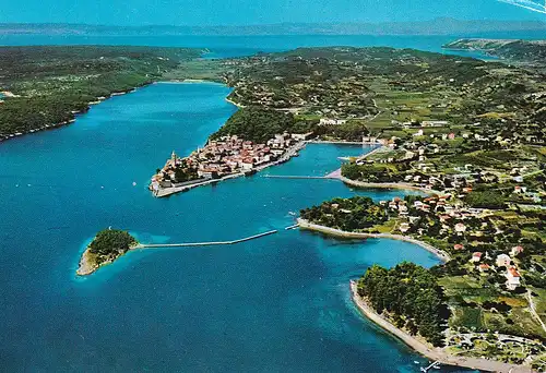 665 - Jugoslawien - Kroatien , Rab , Panorama , Bucht - gelaufen 1971