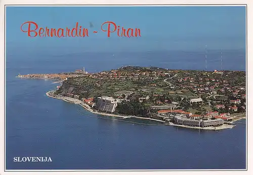 670 - Slowenien - Piran , Bernardin , Panorama aus der Luft - gelaufen 1993