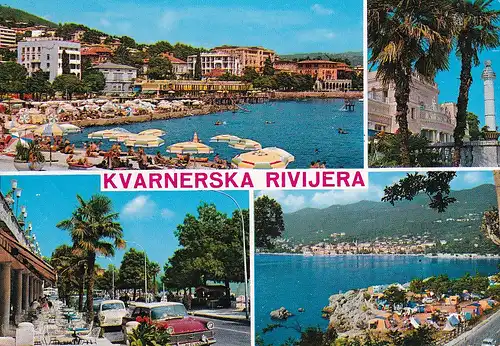 709 - Jugoslawien - Kroatien , Opatija , Kvarnerska Rivijera , Mehrbildkarte - gelaufen 1973