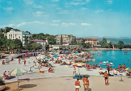 711 - Jugoslawien - Kroatien , Opatija , Strand - gelaufen 1970