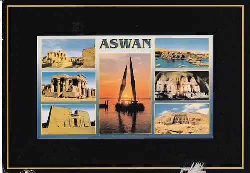 717 - Ägypten - Aswan , Mehrbildkarte - gelaufen