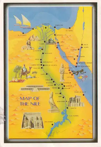 718 - Ägypten - Map of the Nil - gelaufen