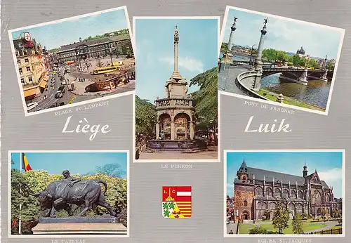 729 - Belgien - Lüttich , Mehrbildkarte - gelaufen 1964