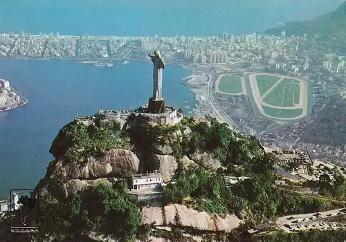 737 - Brasilien - Rio de Janeiro , Panorama Guanabara Bay , Zuckerhut - gelaufen
