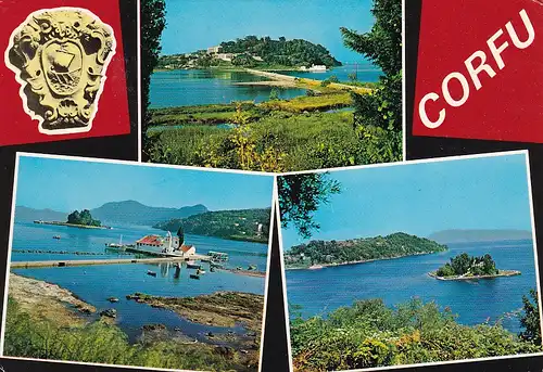 742 - Griechenland - Korfu , Mehrbildkarte - gelaufen 1985