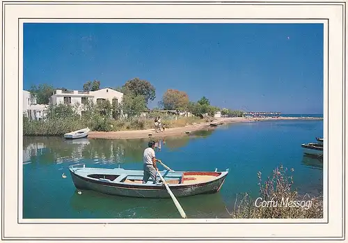744 - Griechenland - Korfu , Messogi , Boot - gelaufen 1990