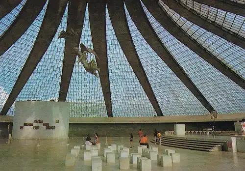 757 - Brasilien - Brasilia , Innenansicht der Kathedrale , Interior da Catedral - gelaufen 1978