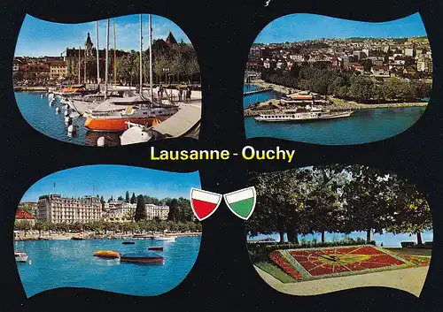 759 - Schweiz - Suisse , Lausanne Ouchy , Sous-Gare , Mehrbildkarte , Boot - gelaufen 1977