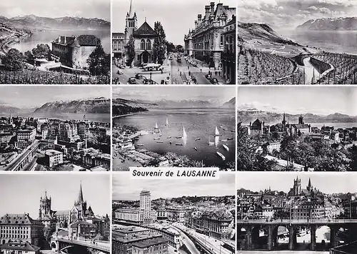 761 - Schweiz - Suisse , Lausanne , Mehrbildkarte - gelaufen 1959