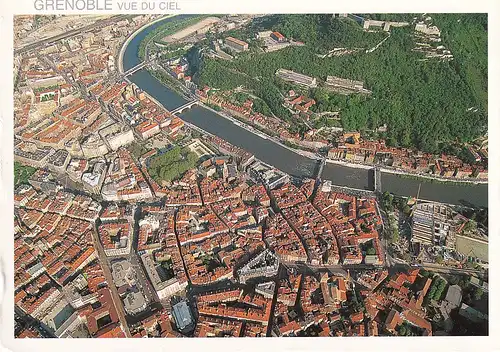 763 - Frankreich - France , Dauphine , Grenoble , Ansicht aus der Luft - gelaufen 2001