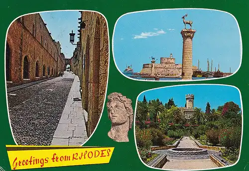 770 - Griechenland - Greece , Rodos , Rhodos , Panorama , Mehrbildkarte - gelaufen 1979