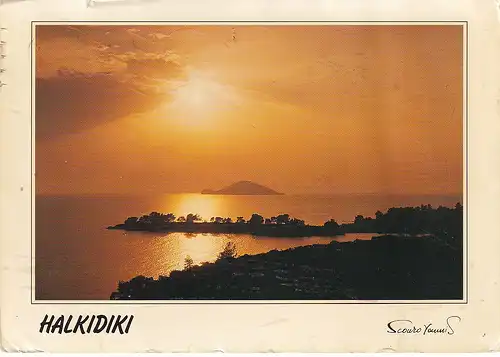 775 - Griechenland - Greece , Chalkidiki , Halkidiki , Sithonia , Sonnenuntergang - gelaufen