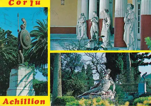792 - Griechenland - Greece , Korfu , Corfu , Achilleon , der Palast , Mehrbildkarte - gelaufen 1986