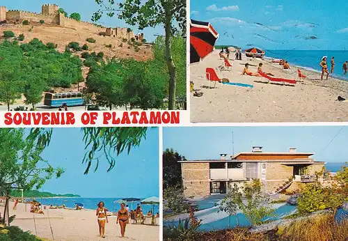 797 - Griechenland - Greece , Platamon , Beach , Strand , Mehrbildkarte - gelaufen 1986