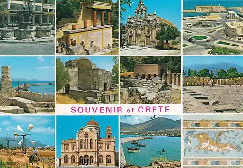 805 - Griechenland - Greece , Crete , Kreta , Mehrbildkarte - gelaufen 1989