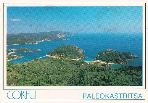 809 - Griechenland - Greece , Corfu , Korfu , Paleokastritsa , Panorama - gelaufen 1989