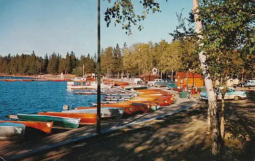 822 - Kanada - Canada , Saskatchewan , Waskesiu Lake , Prince Albert National Park , Boot , Auto - gelaufen 1958