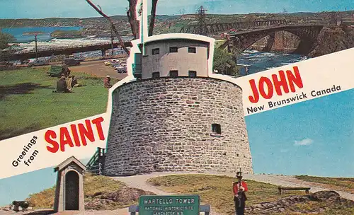 831 - Kanada - Canada , New Brunswick , Sainth John , Reversing Falls , Martello Tower , Brücke - gelaufen