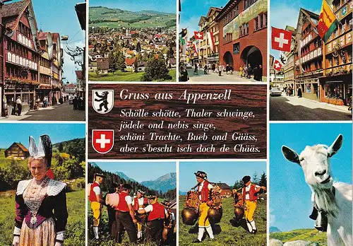 856 - Schweiz - Suisse , Switzerland , Appenzell , Mehrbildkarte , Tracht - gelaufen