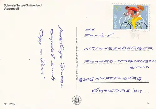 856 - Schweiz - Suisse , Switzerland , Appenzell , Mehrbildkarte , Tracht - gelaufen