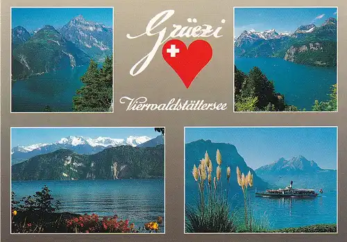 862 - Schweiz - Suisse , Switzerland , Vierwaldstättersee , Luzern , Mehrbildkarte - nicht gelaufen