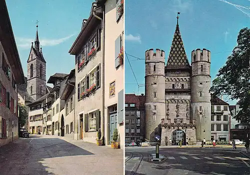 873 - Schweiz - Suisse , Switzerland , Basel , Petersgasse , Spalentor - gelaufen 1978